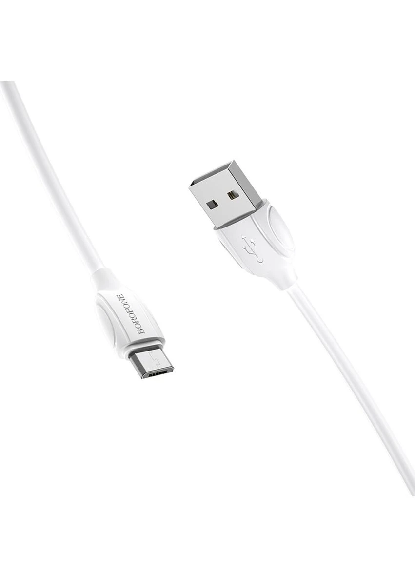 Кабель BX19 USB to Micro 2.4A, 1m, PVC, TPE connectors, White Borofone BX19 Benefit (329421684)