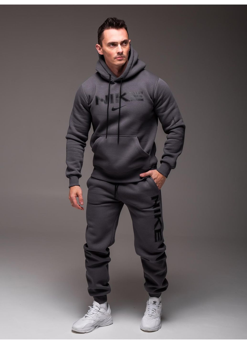 Спортивный костюм мужской утепленный на флисе No Brand (368541249)