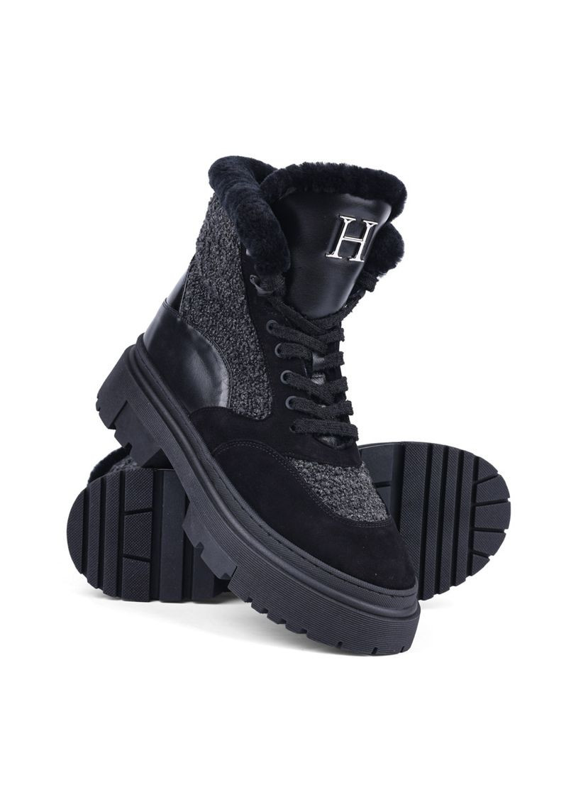 Зимние женские ботинки nancyfw2534 черная кожа Helena Soretti