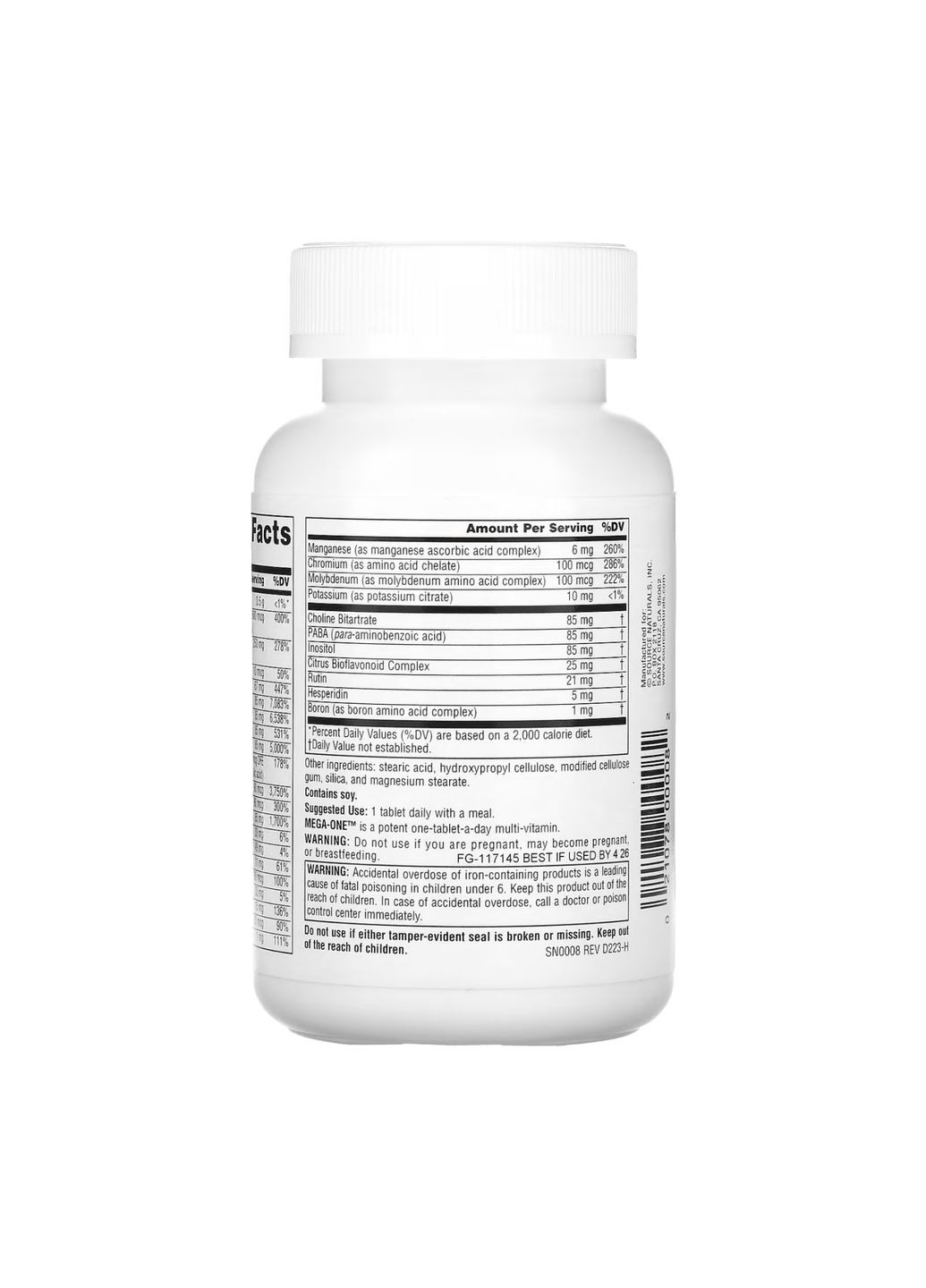 Мультивитамины Mega-One 60 таблеток для поддержания иммунитета и энергии витамины для организма Source Naturals (368981895)