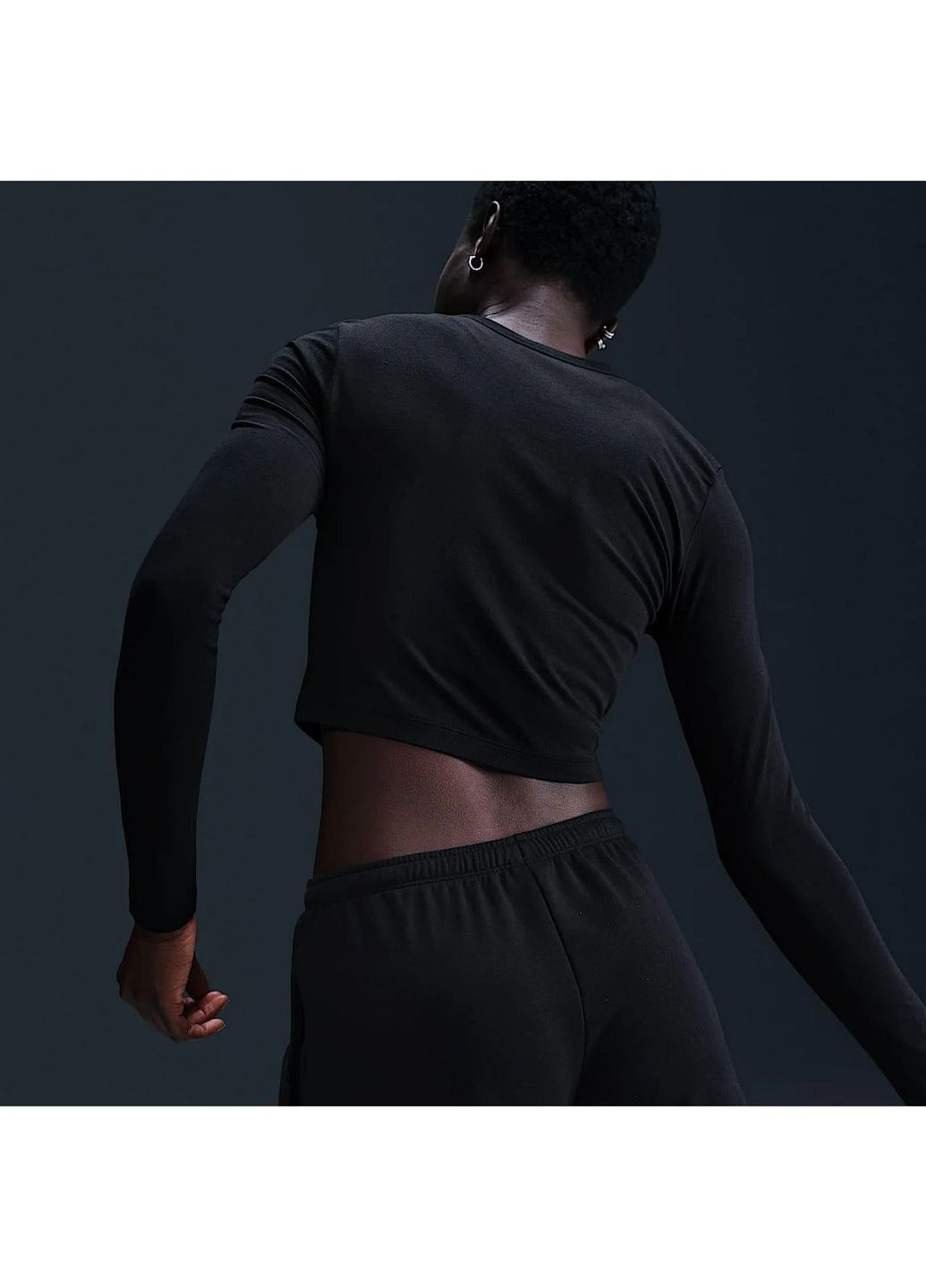 Лонгслів жіночий W Nsw Nk Chll Knt Ls Crp Black Nike (365963422)