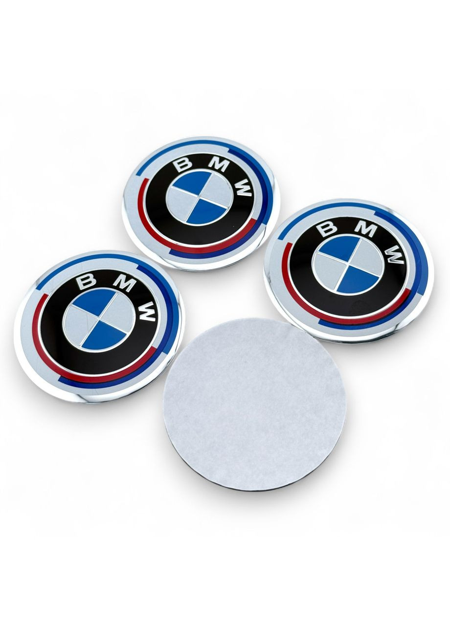 Наклейка з логотипом БМВ 56 мм алюмінієва Ювілейна «50 Років» 1 штука. BMW (354698590)