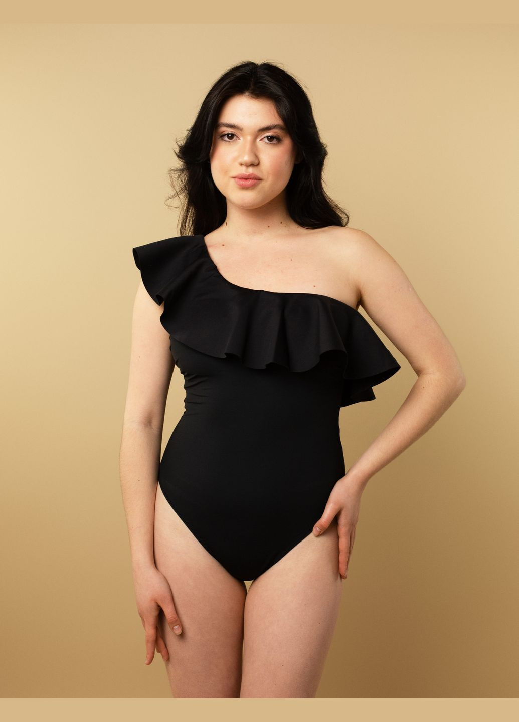 Чорний літній купальник суцільний з формованою чашкою so246600 чорний Brabrabra Ігристий настрій