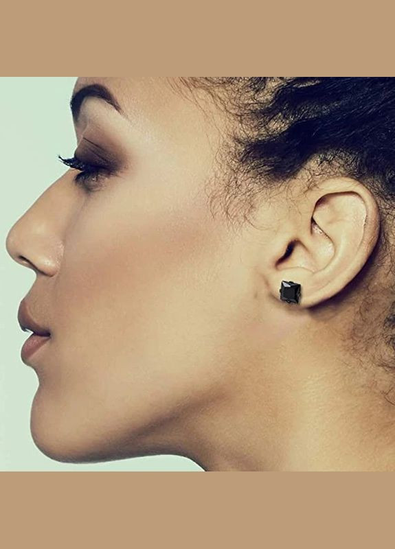 Женские мужские черные серьги гвоздики шарики с двух сторон из нержавеющей стали в гот панк стиле 4 мм Liresmina Jewelry (299331952)