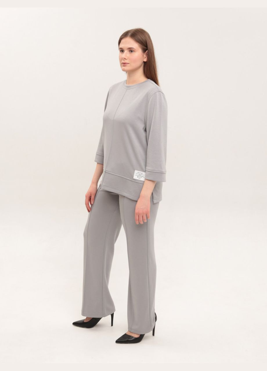 Жіночий костюм сірий повсякденний з широкими брюками Sanli Палаццо (332980416)