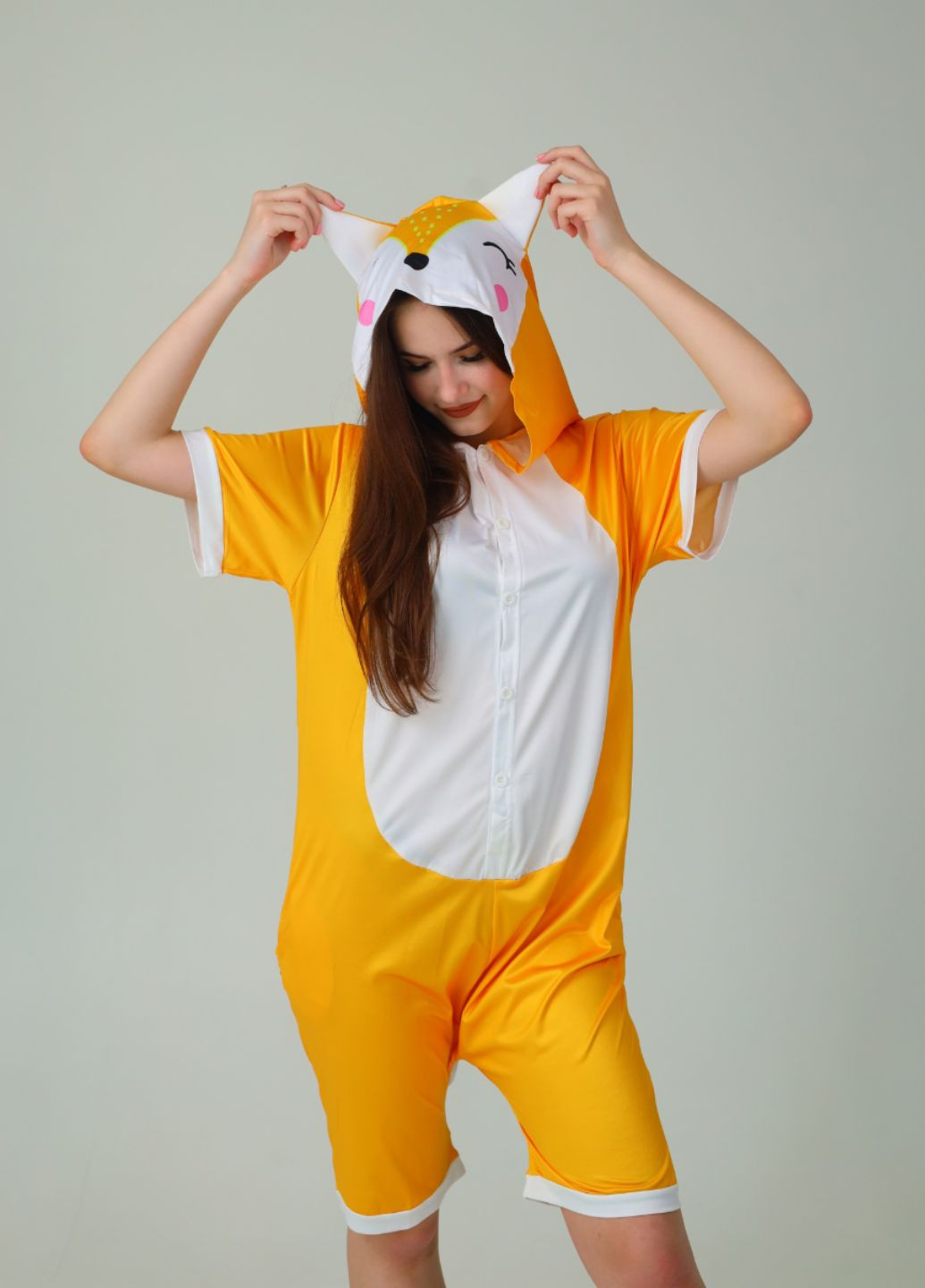 Женский летний кигуруми с капюшоном в виде лисы жёлтый (5015) My Kigu (340960759)