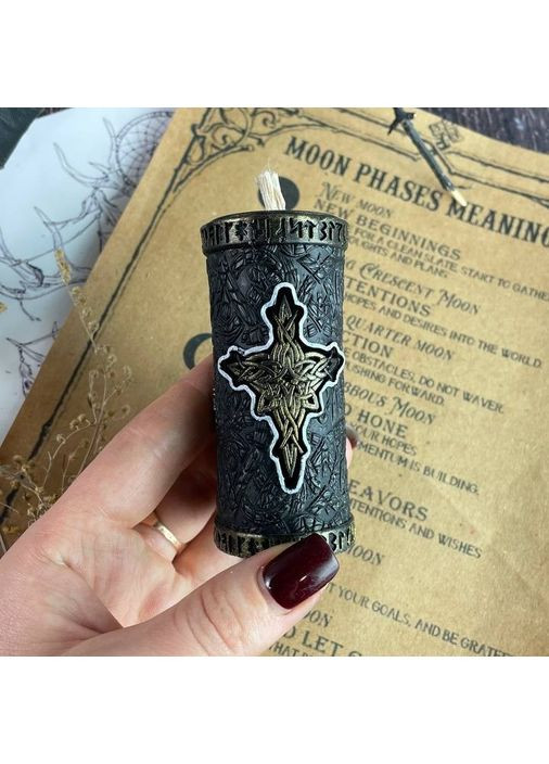 Воскова чорна свічка - Оберіг з рунами 5Candles (322347573)