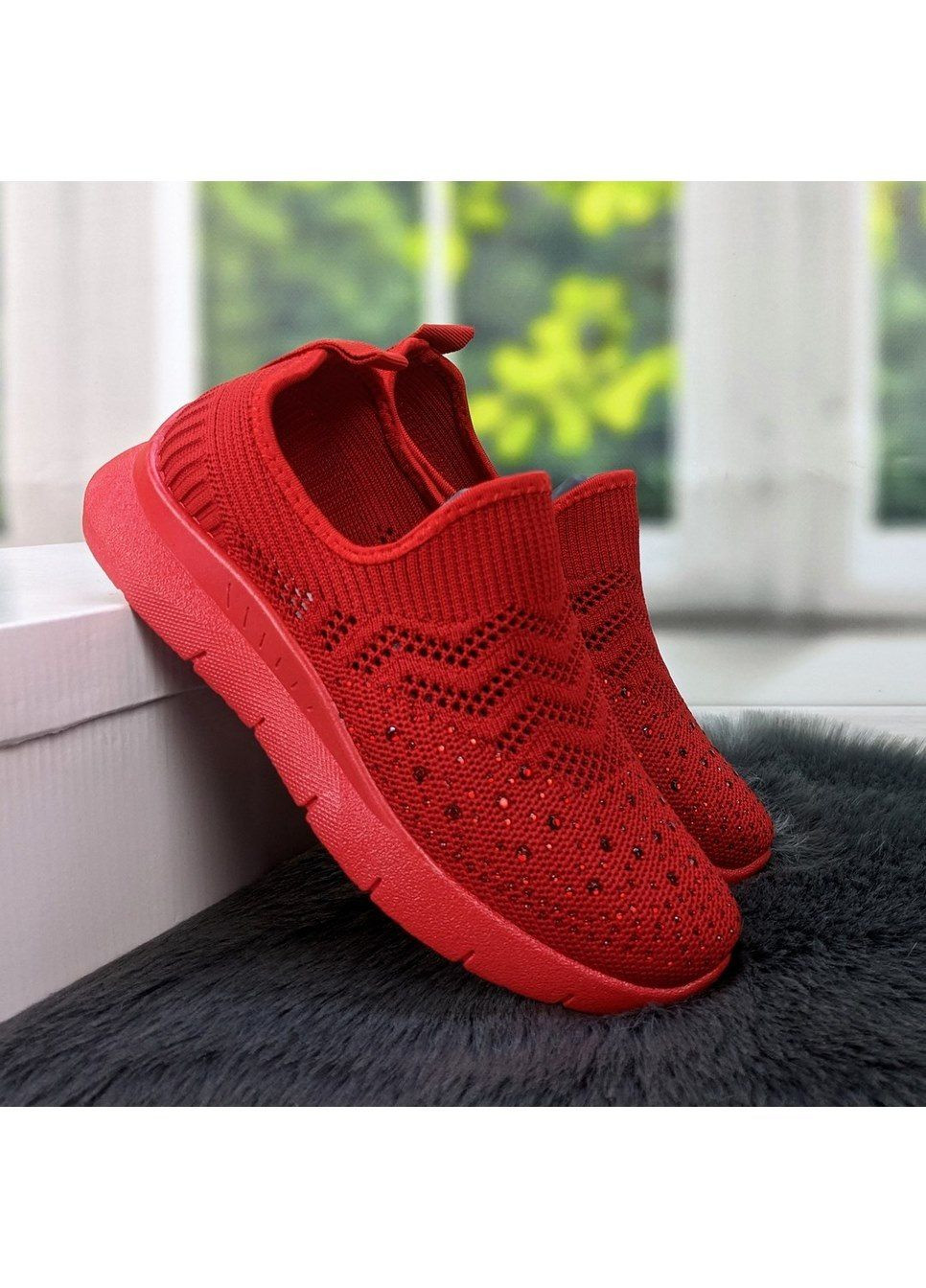 Червоні літні кросівки жіночі текстильні без шнурків Gipanis