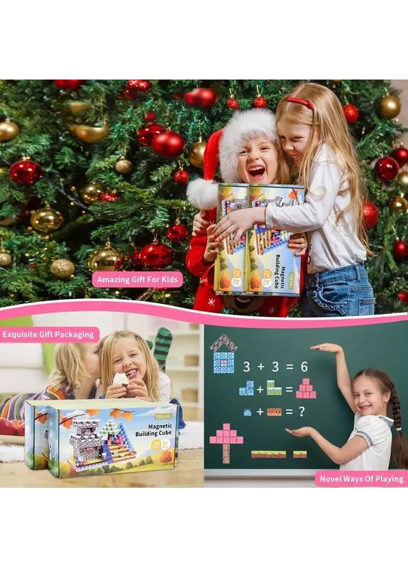 Магнитный конструктор 200 блоков кубики на магнитах Майнкрафт Замок с террасой Minecraft (370776275)