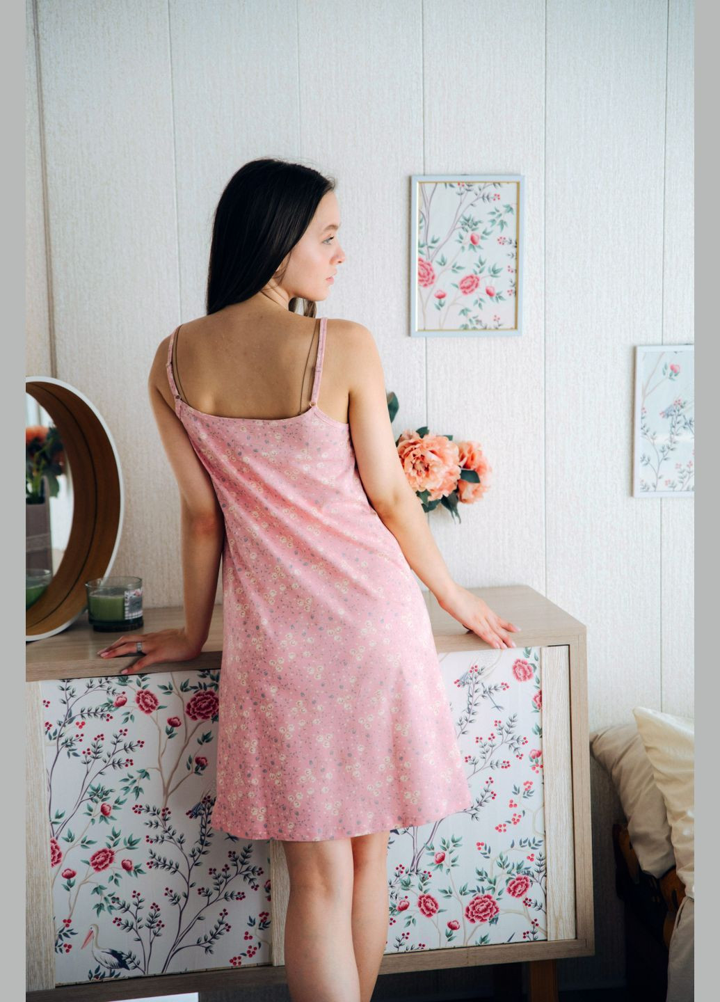 Рубашка женская хлопковая с кружевом NEL (302752943)