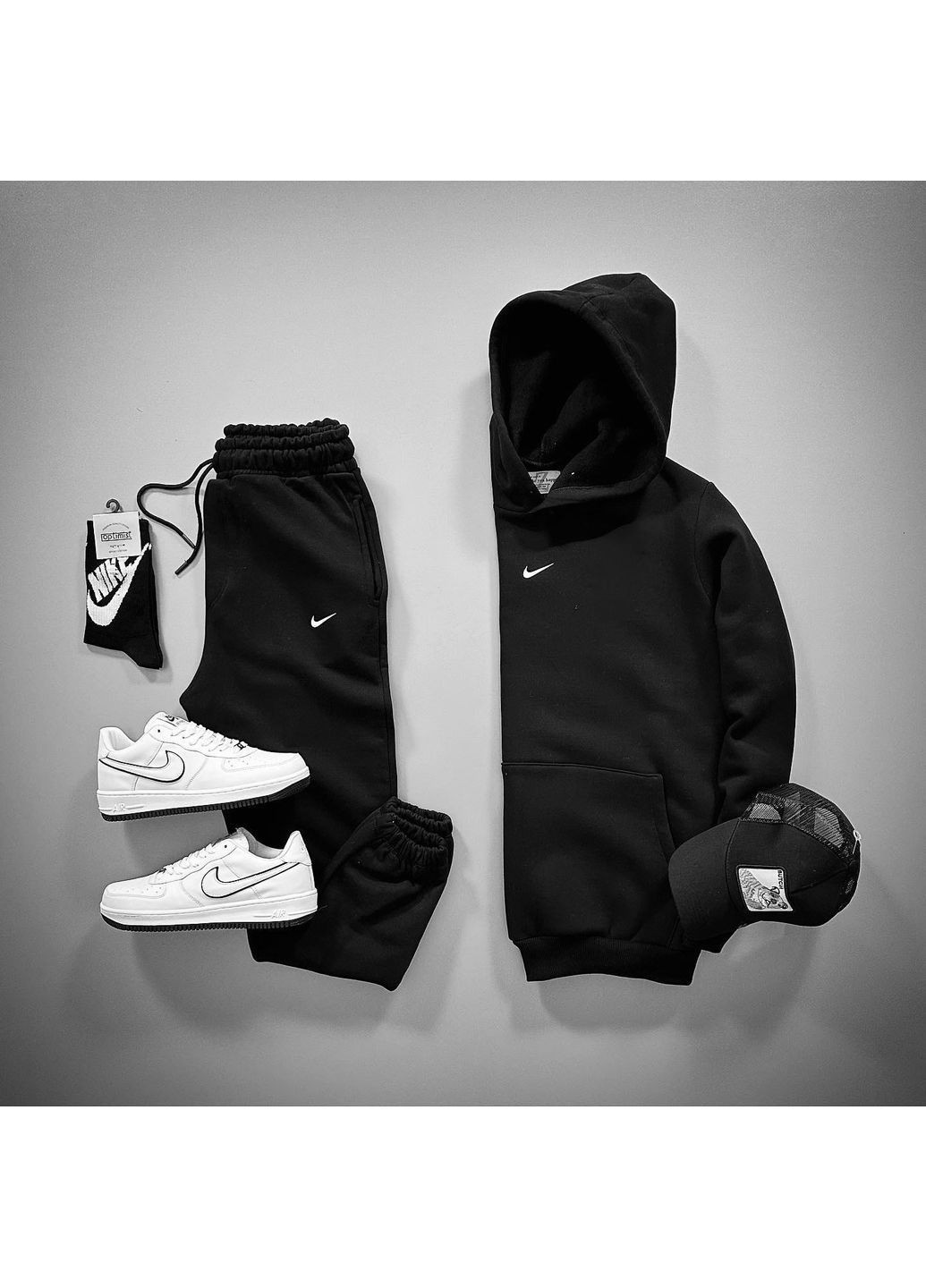 Стильний чоловічий спортивний зимній костюм Nike чорний No Brand (371684783)