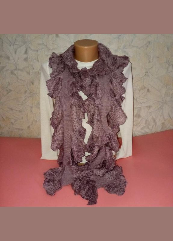 Шарф женский с воланами цвет кофе с молоком капучино+подарок No Brand (337359561)