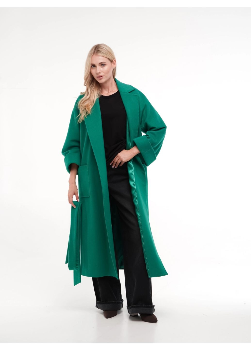 Зеленое демисезонное Пальто Зеленый Esmeralda