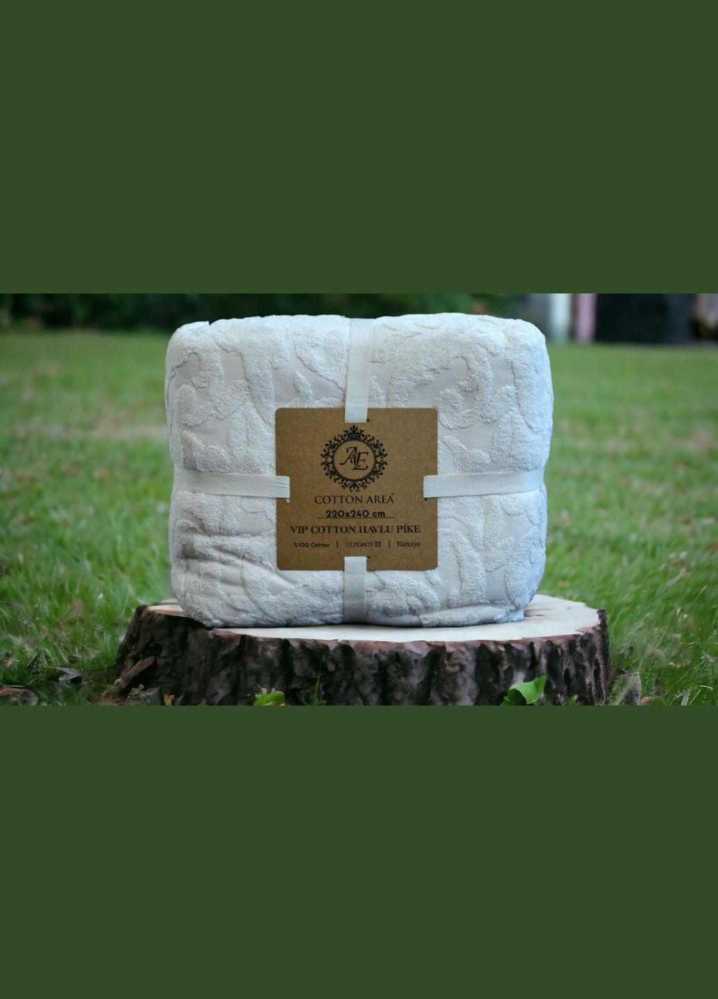 Махрове покривало Cotton Area 220 х 240 см Кремове AE (366423251)