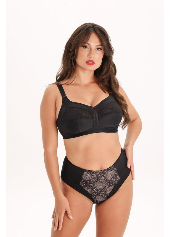 Чёрный бюстгальтер без косточек с мягкими чашками Kalyna без косточек