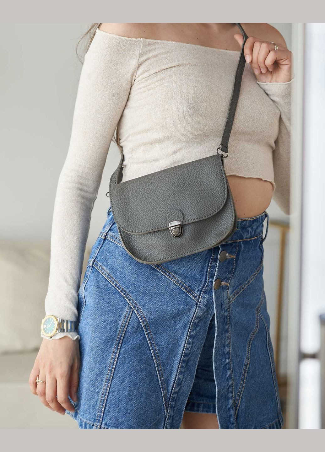 Женская стильная сумка клатч Stacy с двумя ремнями и двумя отделениями (sumka-znocha-stacy) WeLassie (342199301)