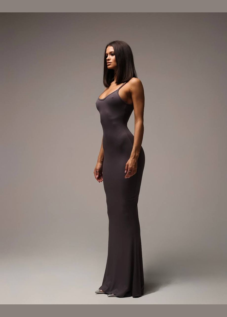 Коричневое идеальное платье skims с регулируемыми бретелями No Brand