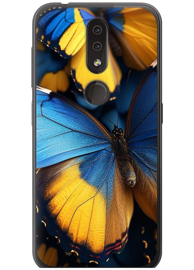 Силиконовый чехол 'Желто-голубые бабочки' для Endorphone nokia 4.2 (285706697)