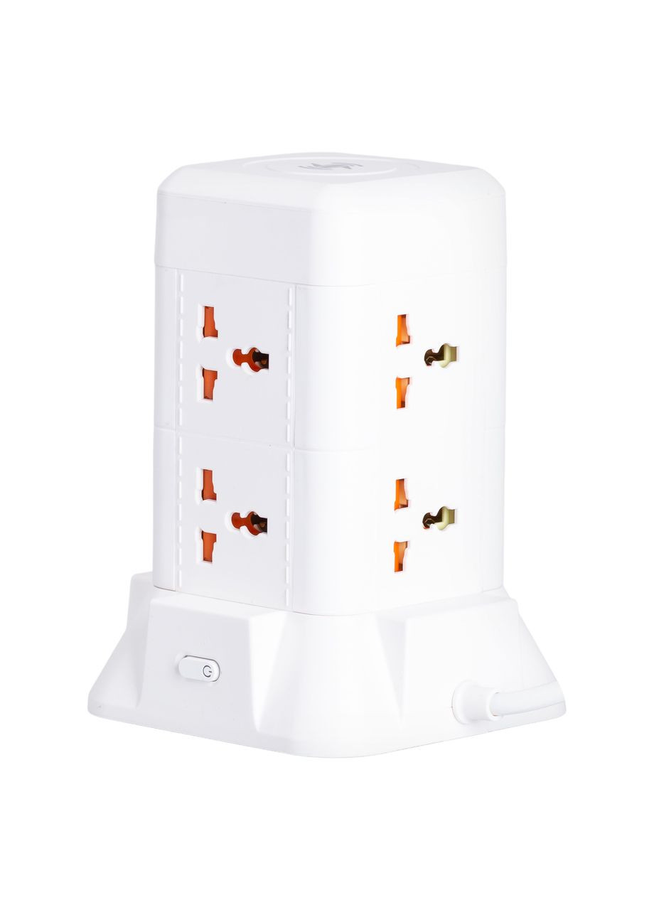 Сетевой фильтр удлинитель 2.8 м с лампой на 6 универсальных розеток с 2 USB, 1 Type-C, беспроводная зарядка HP-5-1 Yiwu (370800302)