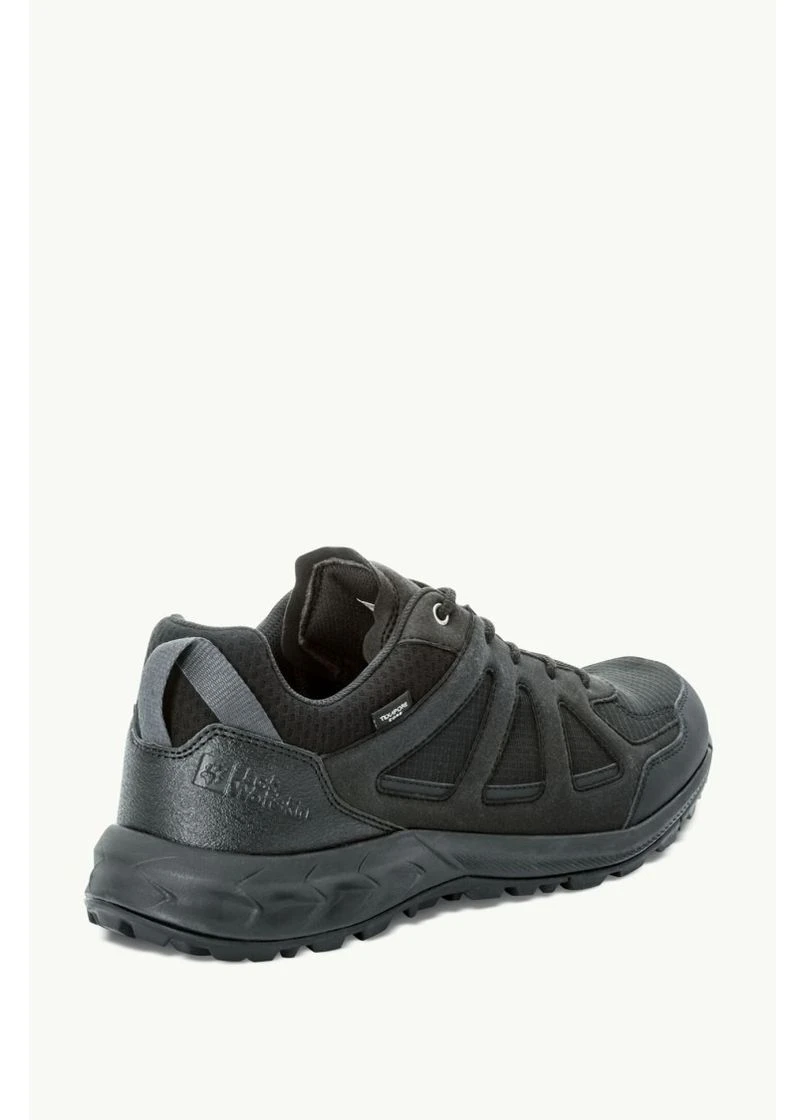 Черные демисезонные кроссовки woodland 2 texapore low black 4051271-6000 Jack Wolfskin