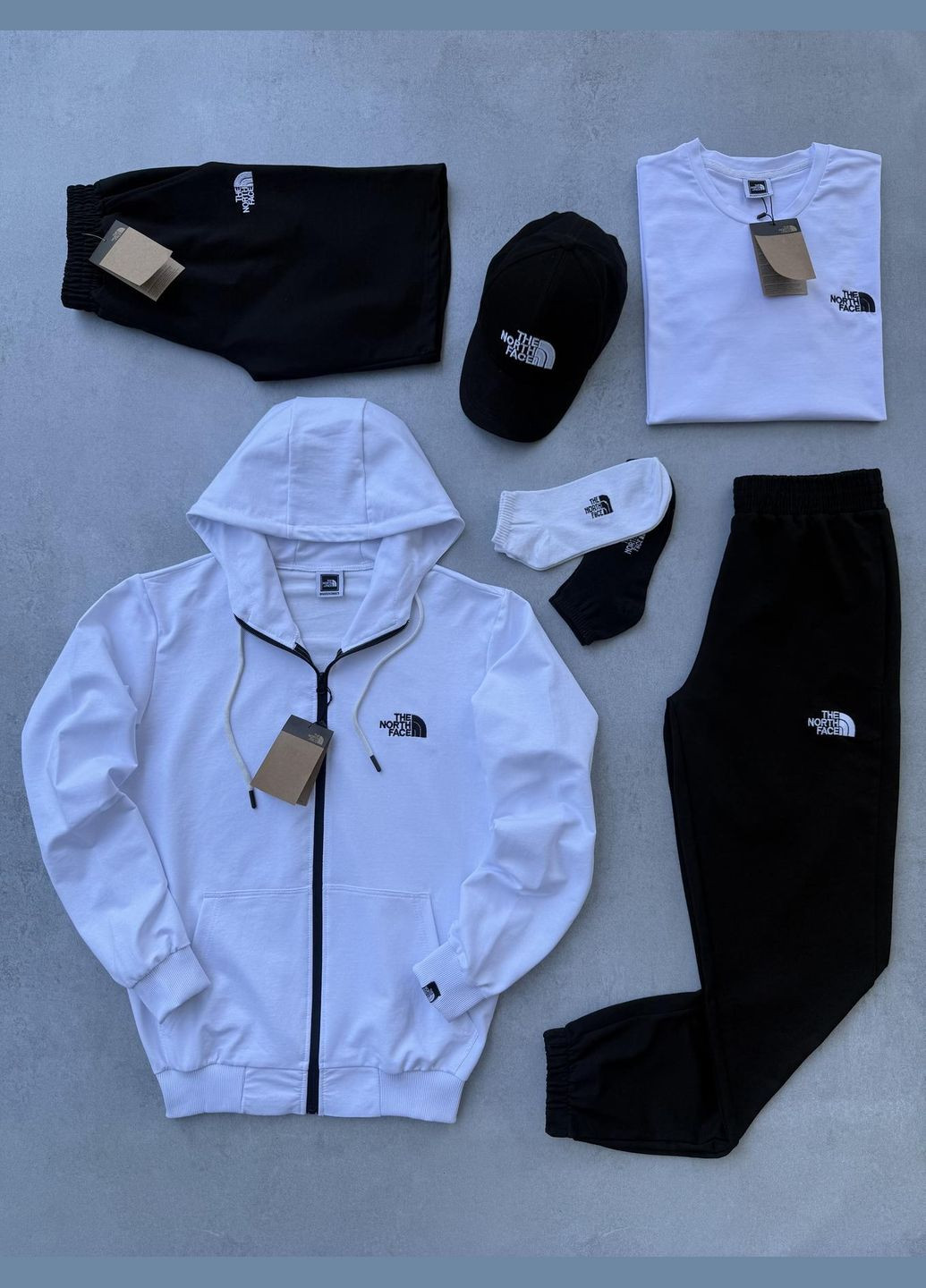 Набір 7в1: кофта-штани-футболка біла-шорти-кепка-2пари шкарпетки No Brand (346998823)