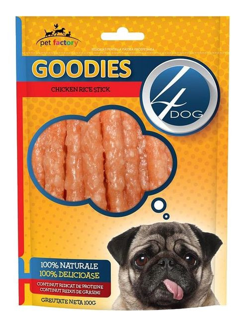 Лакомства для собак Goodies Rewards Chicken Rice Sticks палочки с курицей и рисом для собак 100г 4Dog (278076163)