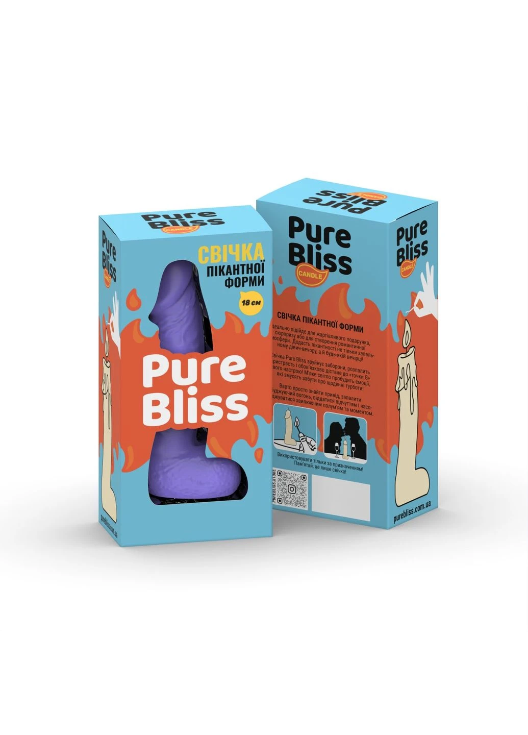 Свеча в виде члена MINI Violet 18 см 21951 Pure Bliss (392052237)