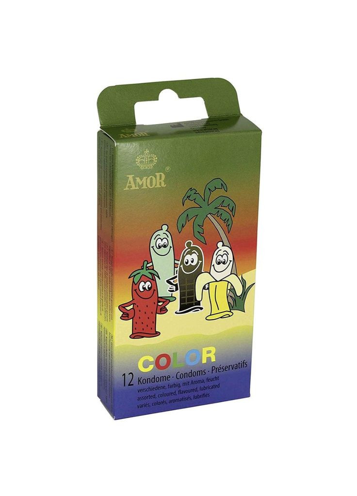 Ароматизированные цветные презервативы - Color, 12 шт. Amor (293246239)