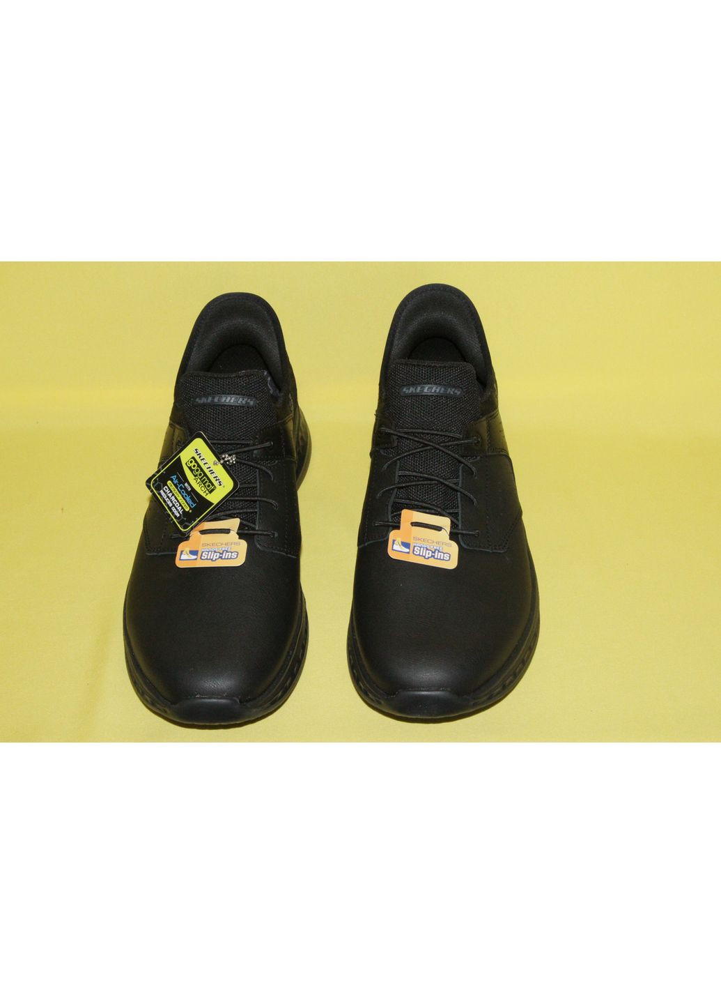 Черные повседневные лоферы мужские, размер 47 Skechers на шнурках