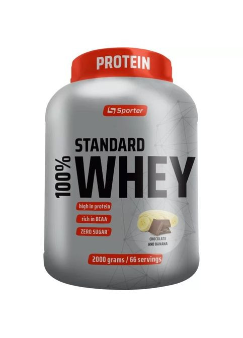 Сироватковий протеїн Whey Standard 100% Protein 2 кг Шоколад Банан Sporter (369764763)