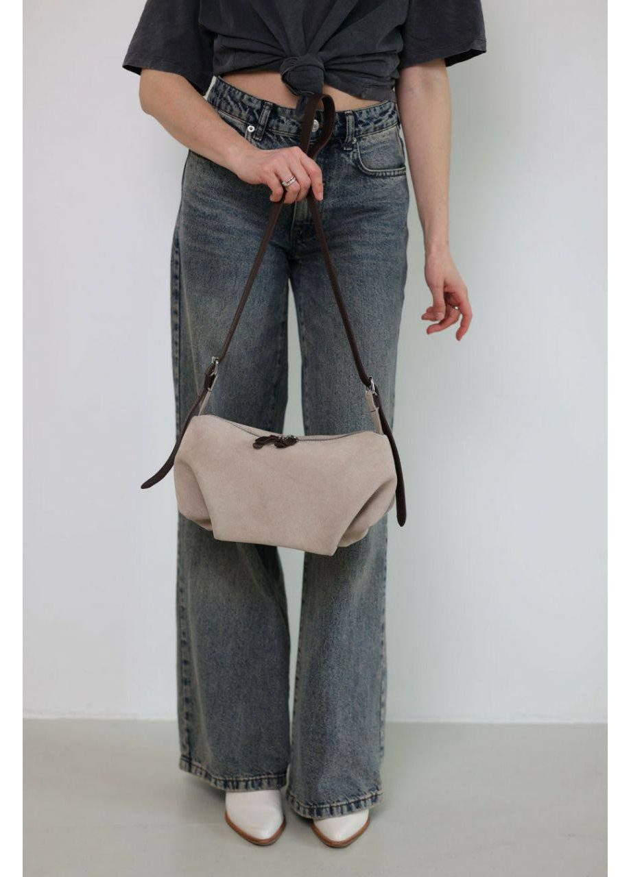 Сумка багет из искусственной замши мягкая форма No Brand (369675023)