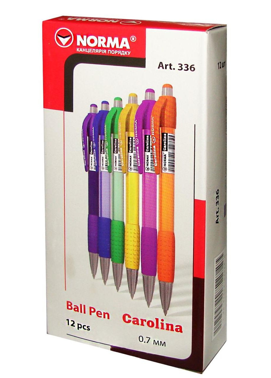Ручка кулькова автомат " " /336/ синя, CAROLINA (12/144/1728) Norma (367750518)
