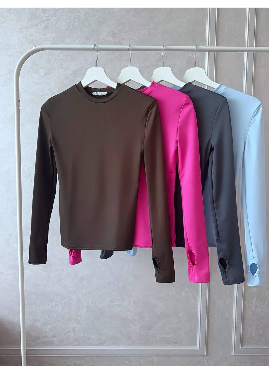 Лонгслів з м’якої тканини з трендовими вирізами спереду No Brand (365639517)