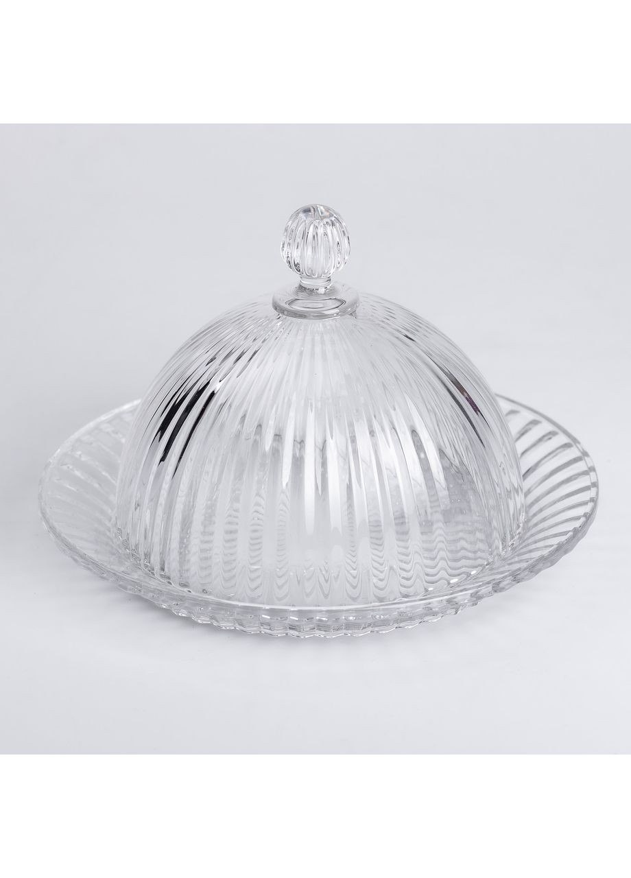 Стеклянное прозрачное сервировочное блюдо с крышкой для десертов, выпечки, фруктов Ø 20 см Yiwu (360454921)