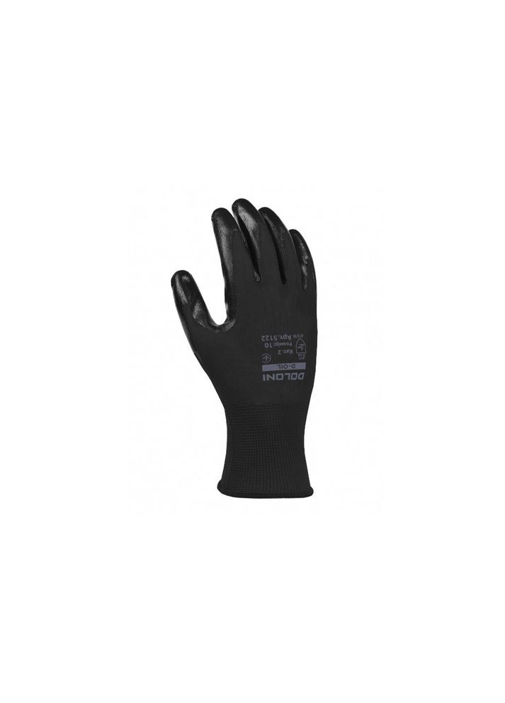 Рукавички трикотажні D-OIL чорні з нітриловим покриттям 5122 Долоні (369661832)