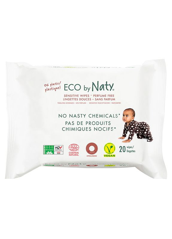 Органические детские влажные салфетки Eco by для путешествий 20 шт 245067 Eco by Naty (271039599)
