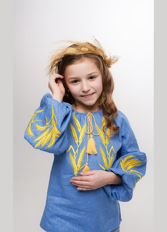 Блакитна вишиванка для дівчинки vishivano4ka 952-6 бавовна, льон (307061182)