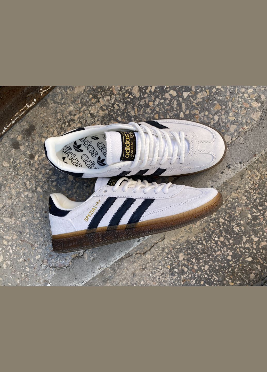 Білі Осінні кросівки чоловічі adidas spezial handball white | адідас спеціал білі No Brand