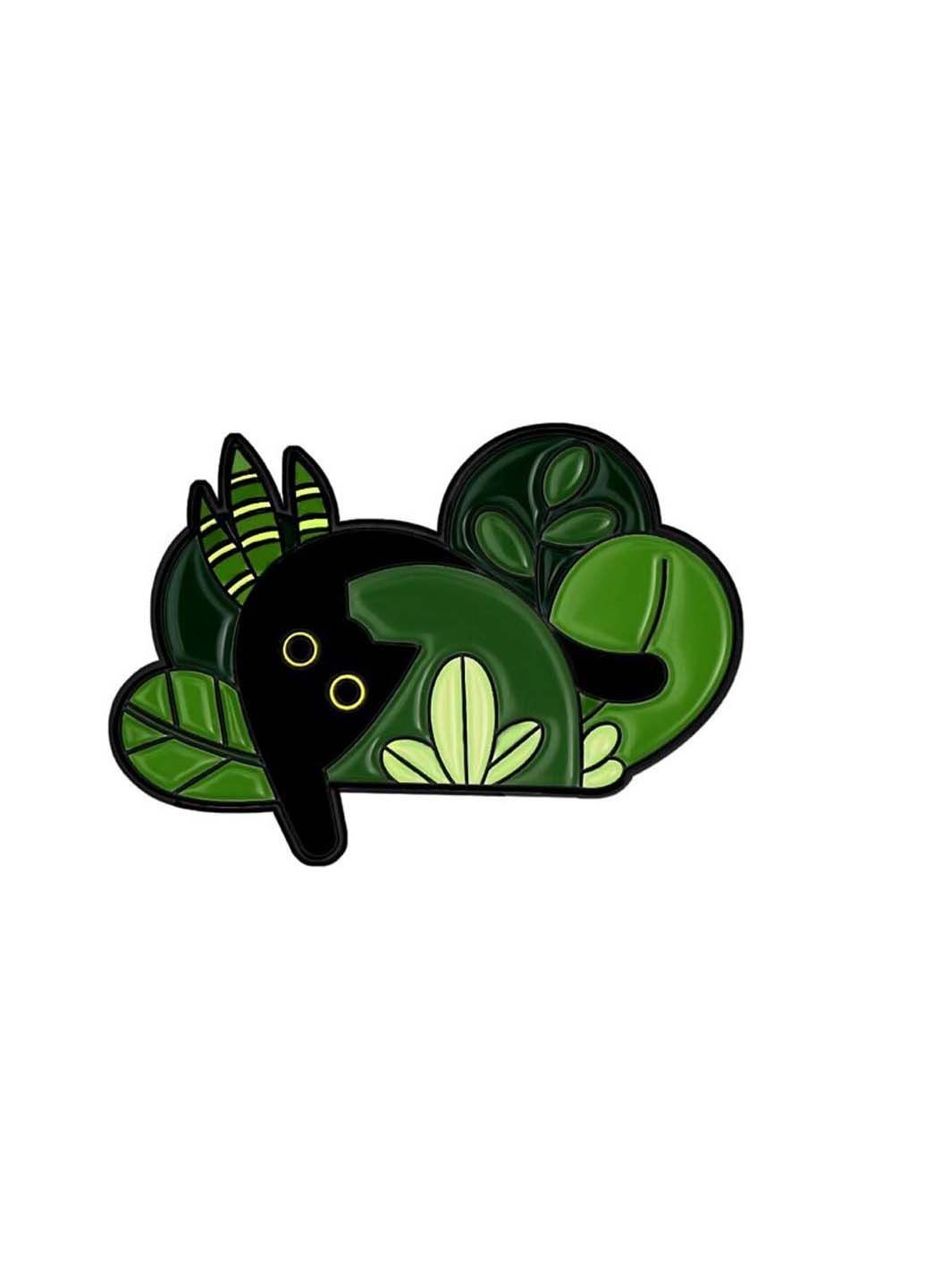 Значок Кот в кустах BRGV113644 3,0 х 2,1 см BROCHE (298534238)