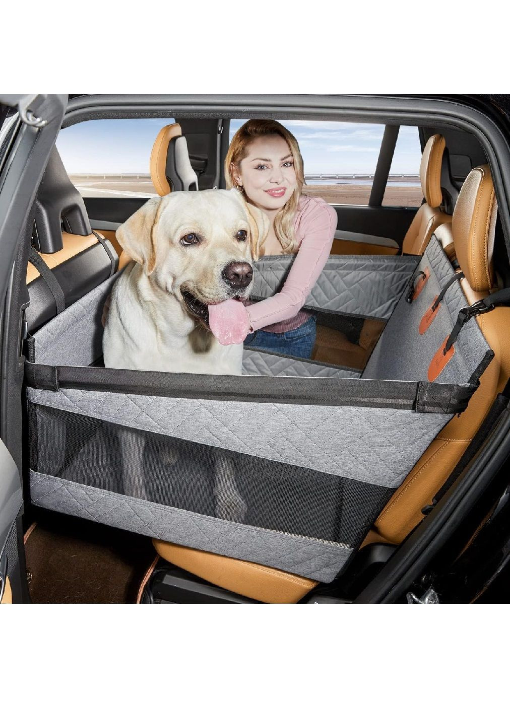 Сидение гамак органайзер в автомобиль для перевозки транспортировки собак срелних размеров (476755-Prob) Серое Unbranded (290250845)