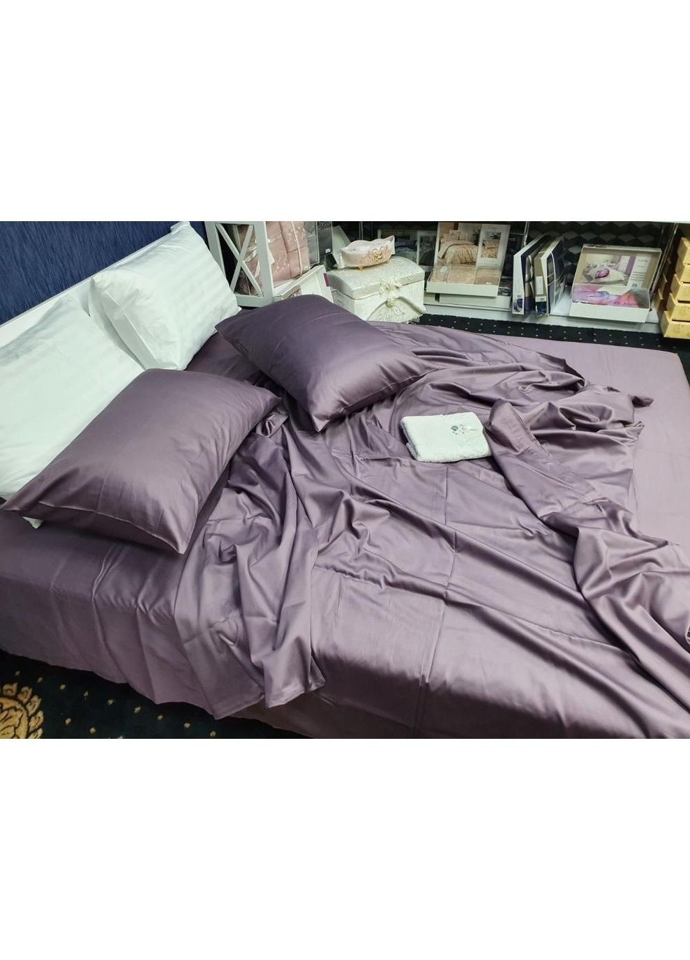 Постільна білизна Фіолетовий(321), сатин PREMIUM Евро розмір, наволочки 50/70 No Brand (363190810)