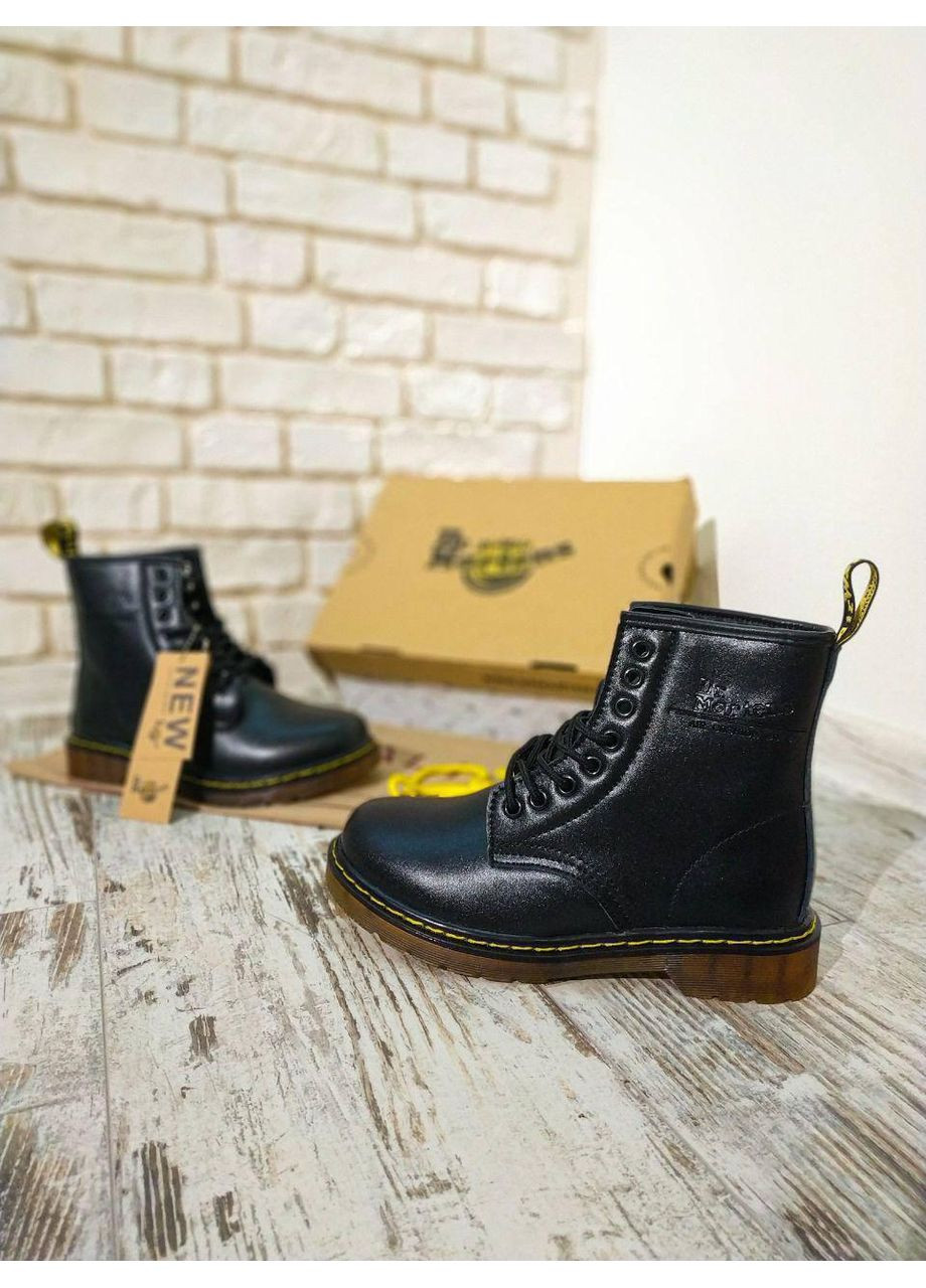 Черные зимние ботинки мужские dr.martens 1460 black 11822006 доктор мартинс (мех) берцы No Brand