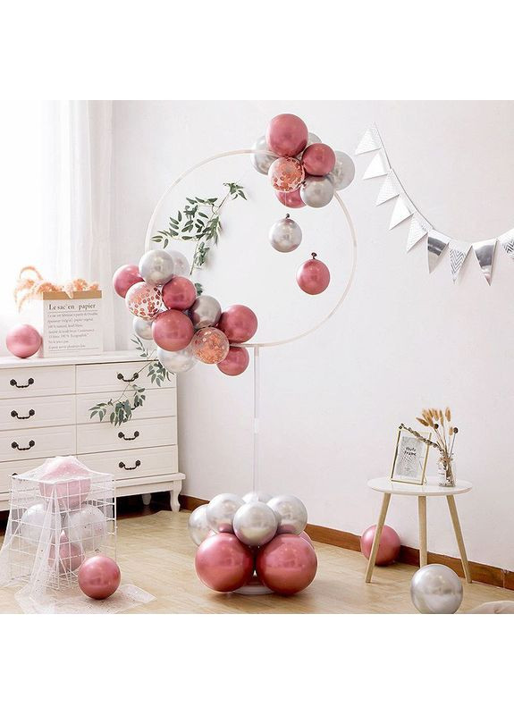 Набір куль з круглою стійкою Рожевий дощик Хром рожевий та срібло No Brand (358932702)
