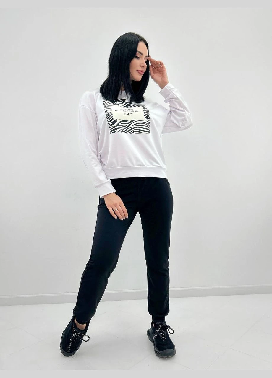Трикотажний спортивний костюм із принтом Fashion Girl (300775437)