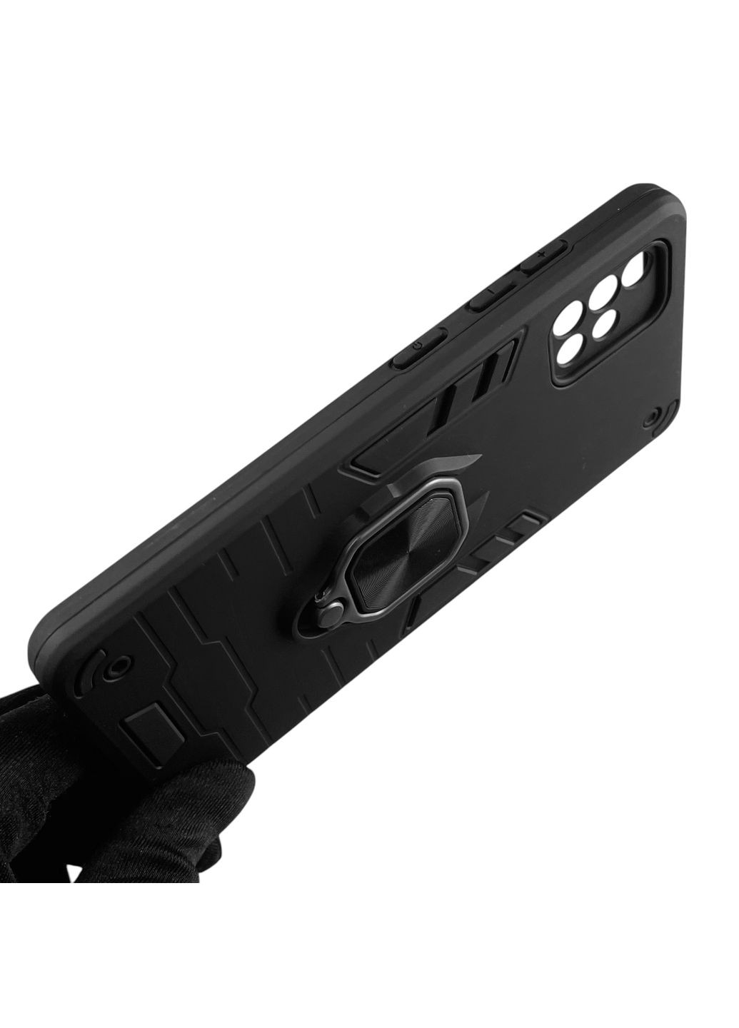 Чехол для телефона Galaxy A51 (SM-A515F) бронированный с кольцом-держателем на самсунг а51 чёрный Samsung (366234939)