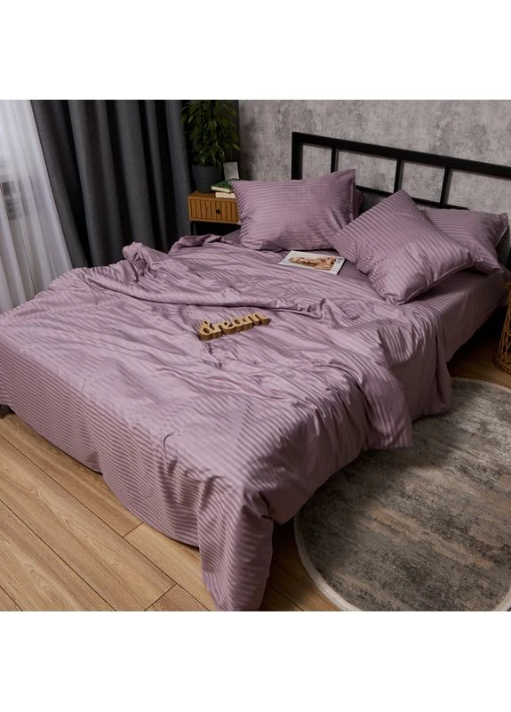 Комплект постельного белья Satin Stripe двуспальный 175х210 наволочки 4х50х70 (MS-820013028) Moon&Star Lilac Dust (389747325)