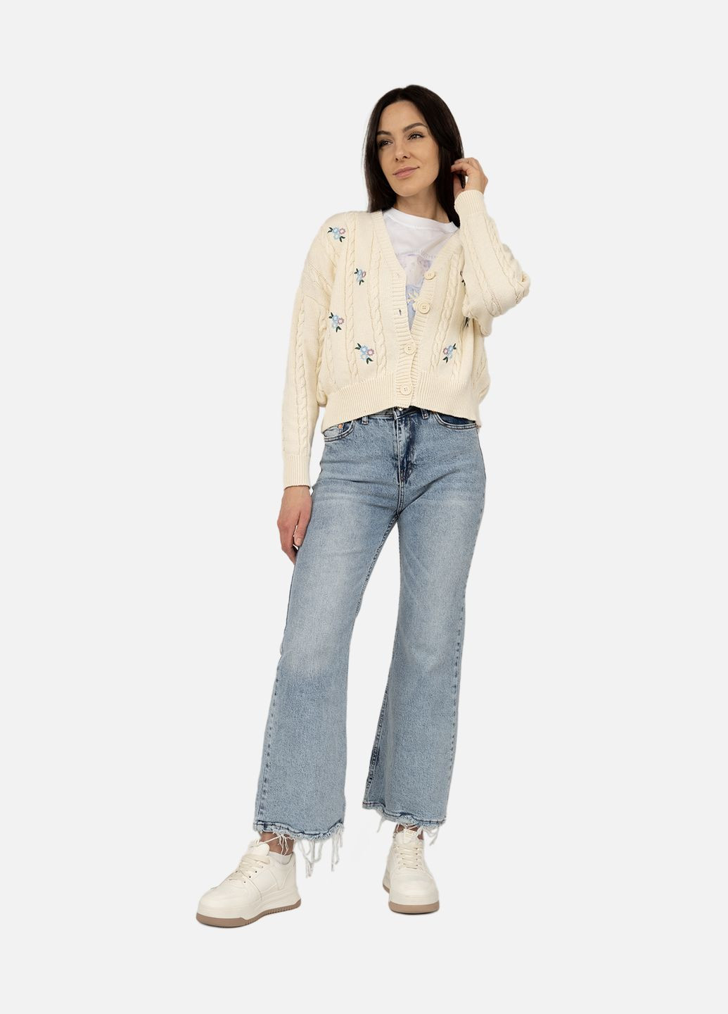 Кардиган жіночий колір молочний CB-00267790 Yuki (319084268)