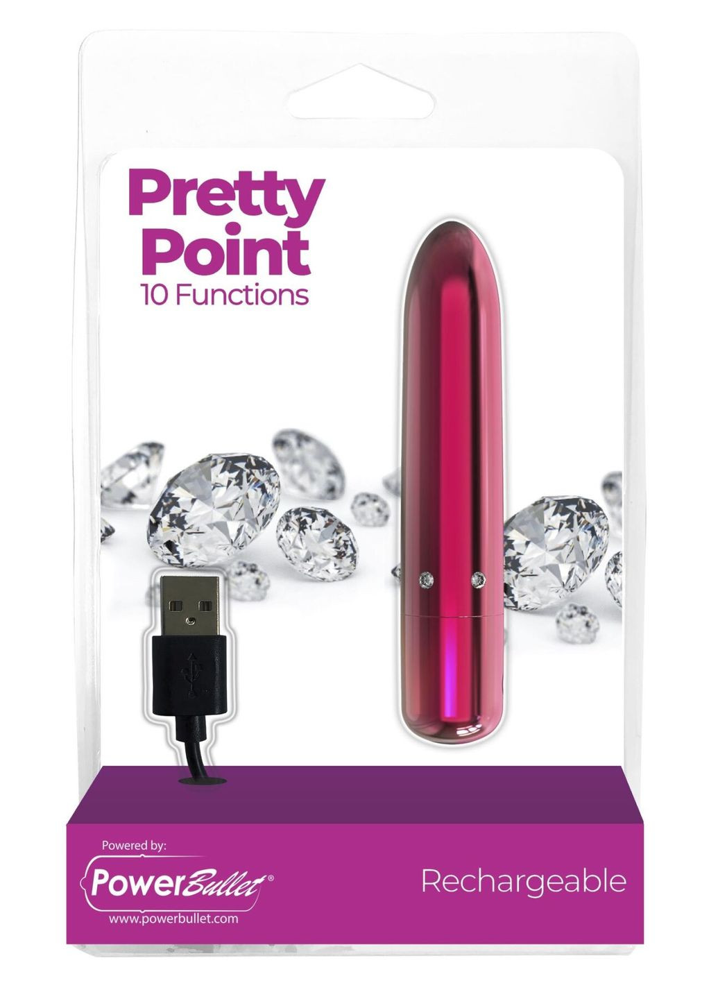 Виброшарики Pretty Point Rechargeable Bullet Pink - CherryLove PowerBullet (283251446)