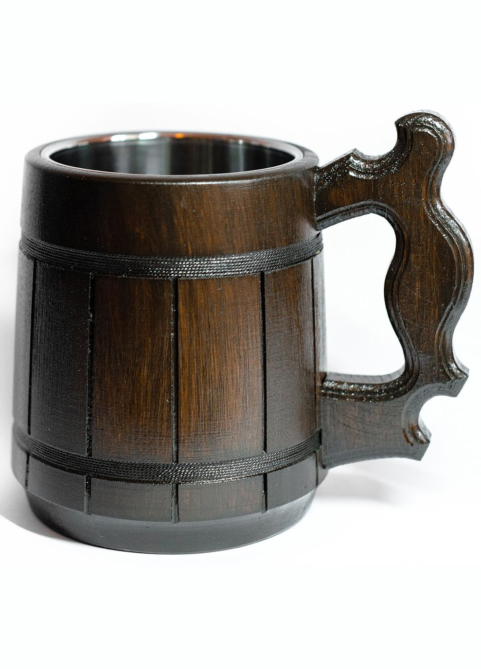 Кухоль дерев'яний дубовий ручної роботи з нержавіючою серединою ( No Brand (338620577)