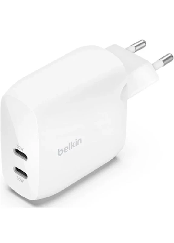 Зарядний пристрій 30W 2хUSB-С PD PPS white (WCB010VFWH) Belkin (399661023)